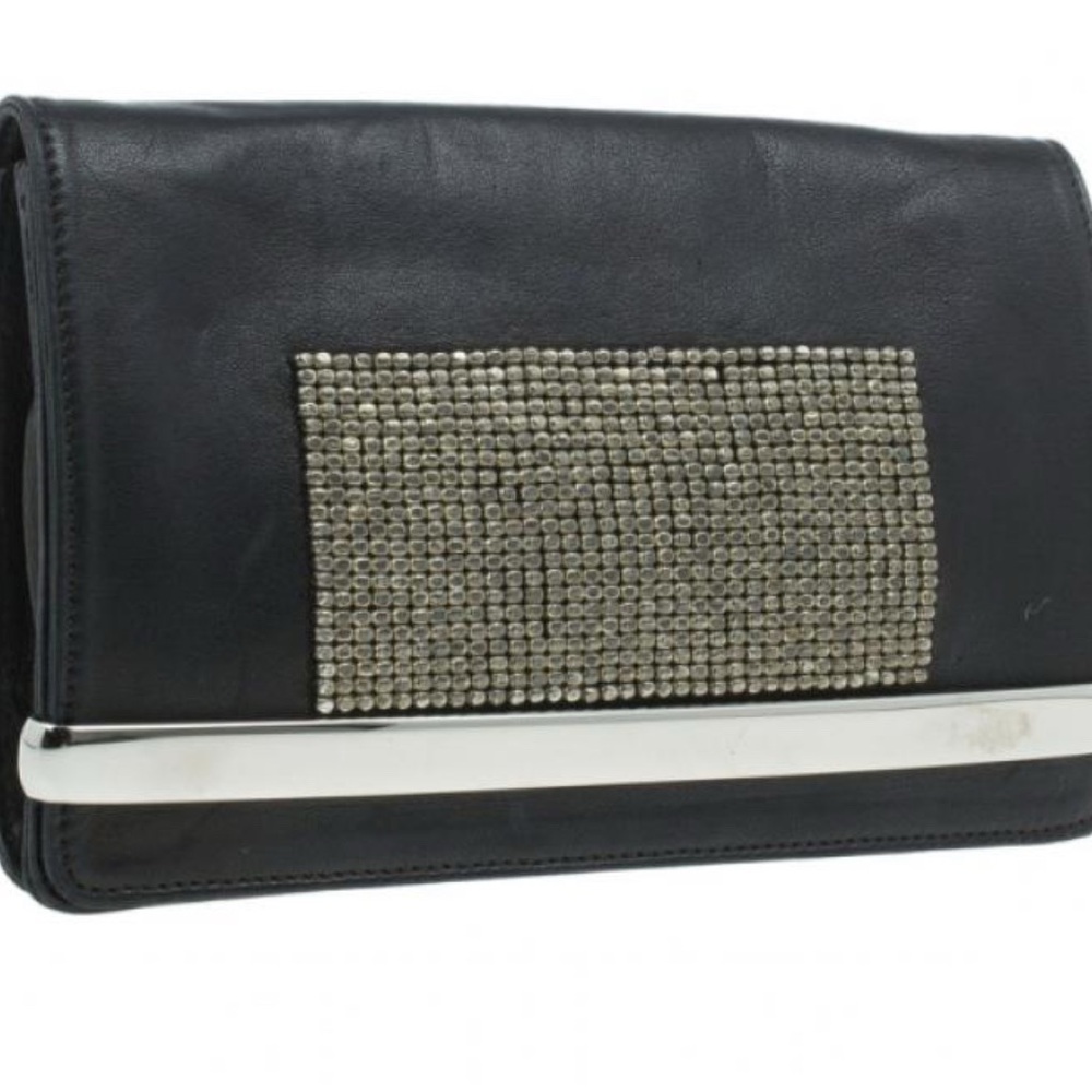 Chloe Black Studded Leather Clutch